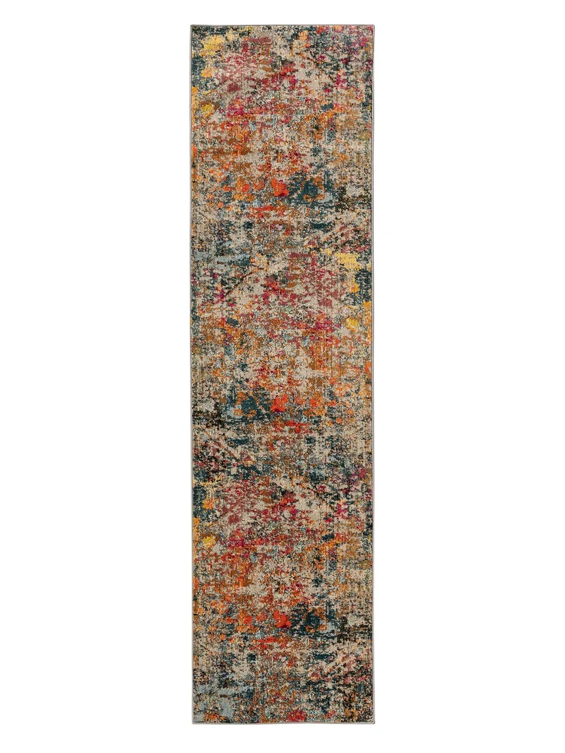 Tapis vintage floral de couloir multicolore 80x300 cm
