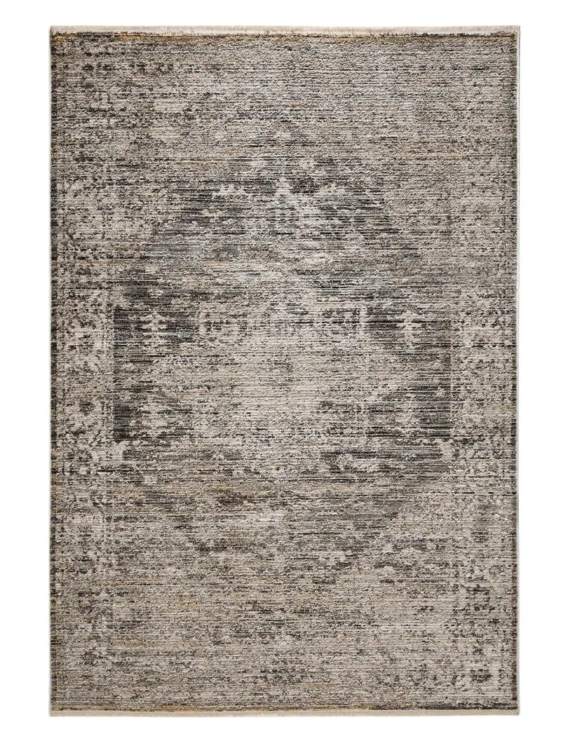 Tapis vintage motif oriental gris 80x150 cm