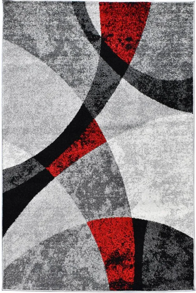 Tapis de Chambre Rouge design moderne RADULE