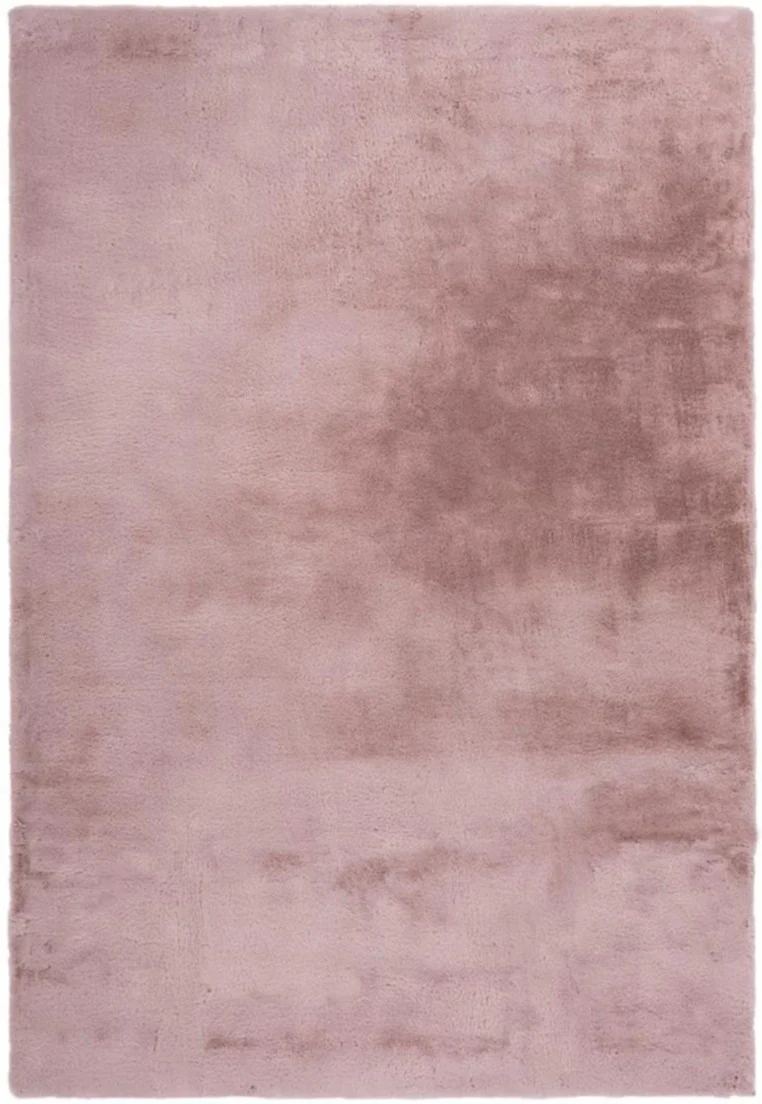 Tapis Rose uni Shaggy ultra doux EMOTICO