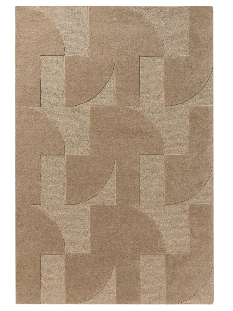 Tapis contemporain moderne marron clair en laine 160x230 cm
