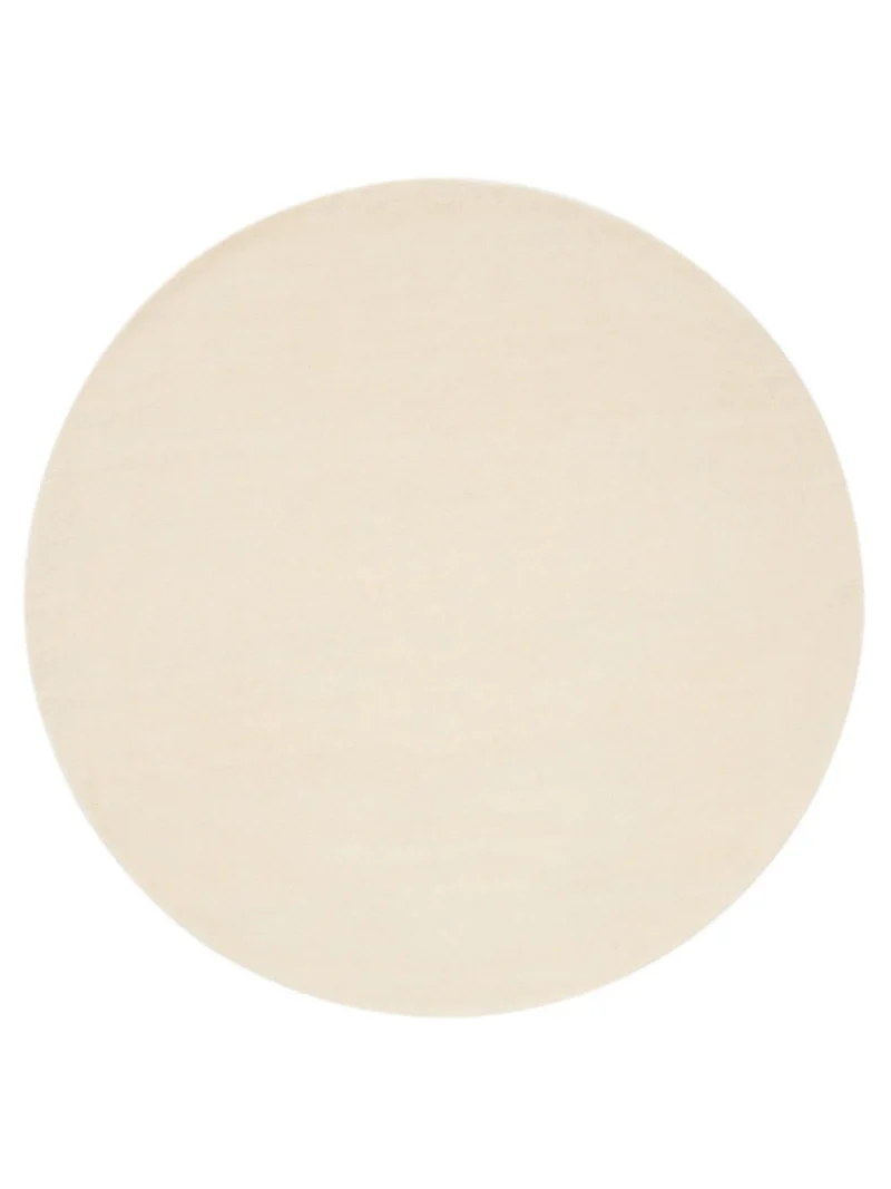 Tapis scandinave uni rond crème en laine 160 cm de diamètre