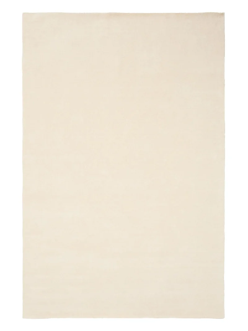 Tapis scandinave uni crème en laine 80x150 cm