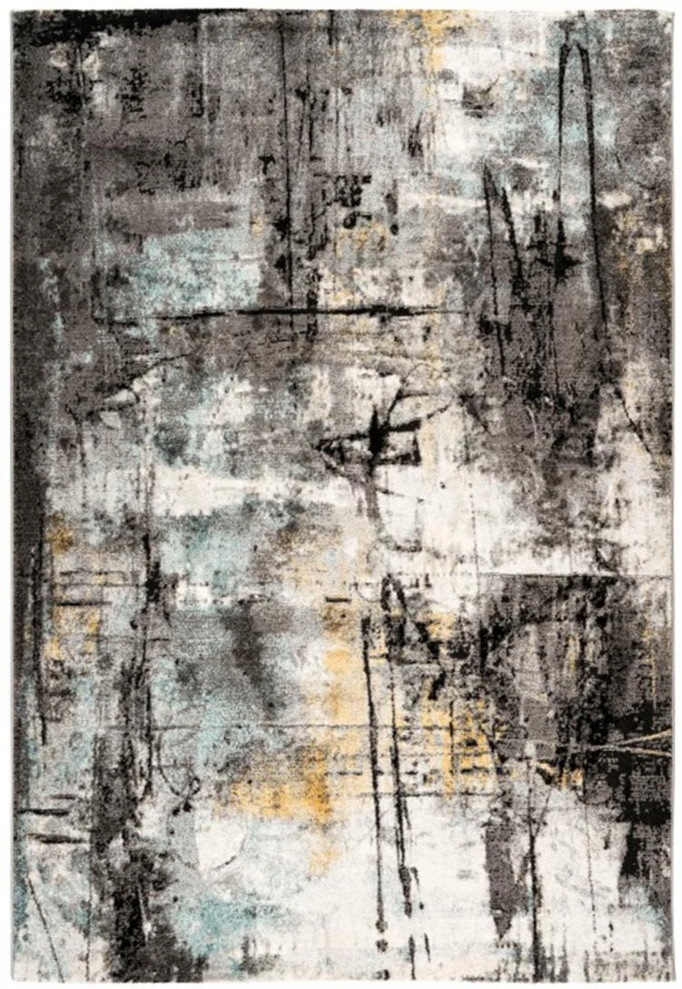 Tapis de salon design gris FUNOTO