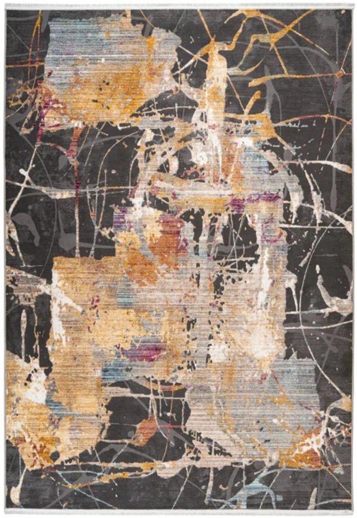 Tapis multicolore design abstrait en polyester ARTI
