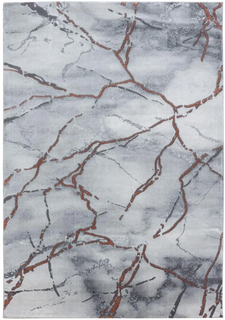 Tapis de chambre motif marbré gris SIDLIE