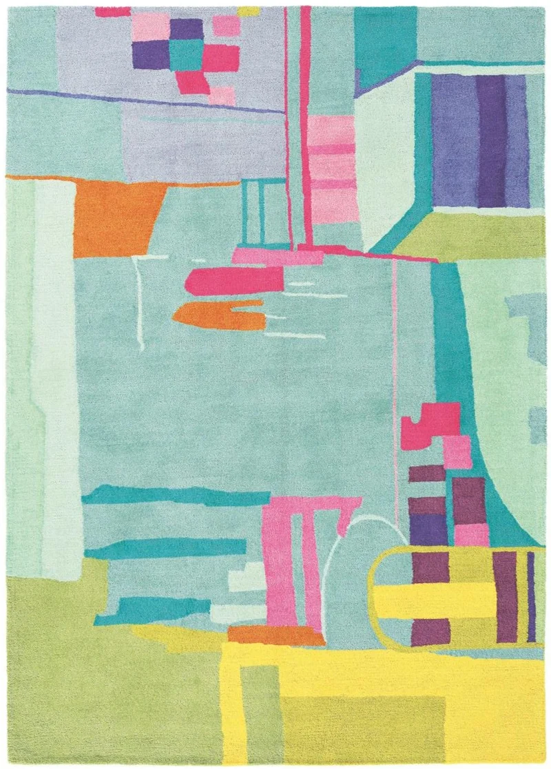 Tapis Multicolore Design en laine certifié Azo Free AMAL