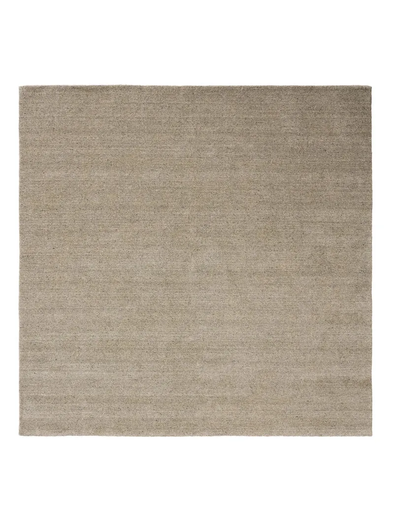 Tapis scandinave uni carré gris beige en laine 250x250 cm