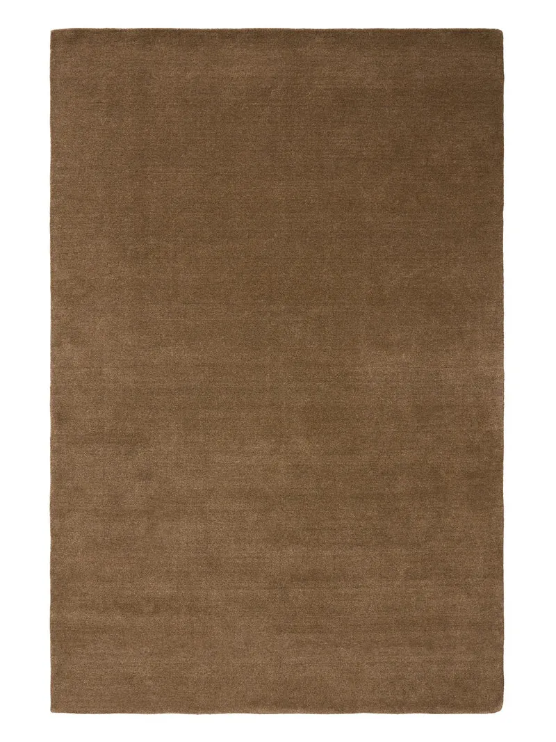 Tapis scandinave uni marron en laine 80x150 cm