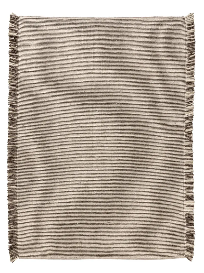 Tapis scandinave à franges beige et marron 160x230 cm