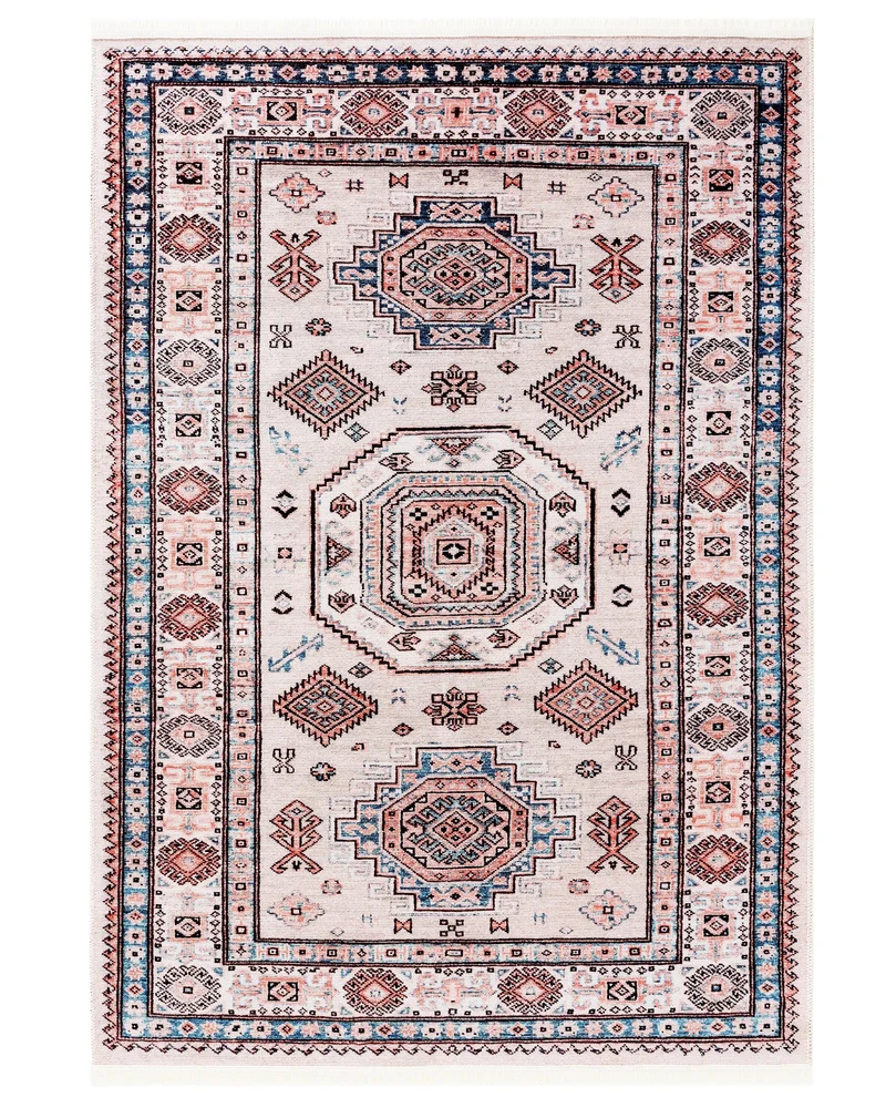 Tapis vintage style oriental rose et bleu 200x300 cm