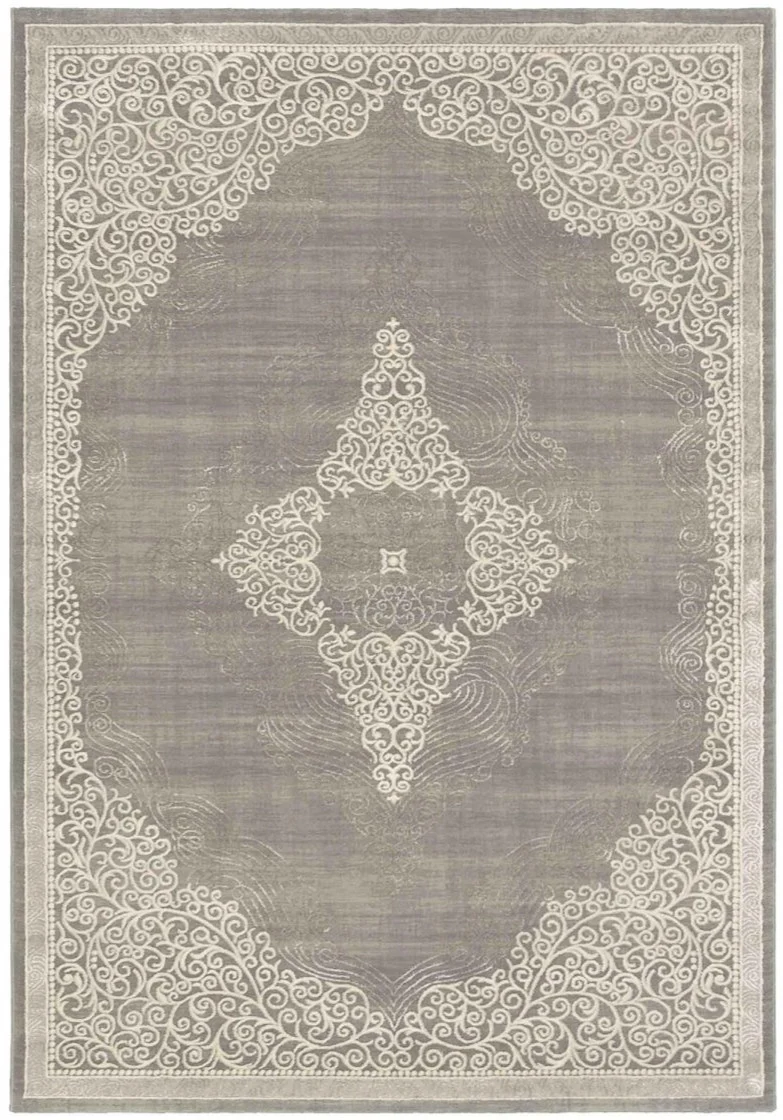 Tapis Oriental gris certifié Oeko Tex MEDAROND