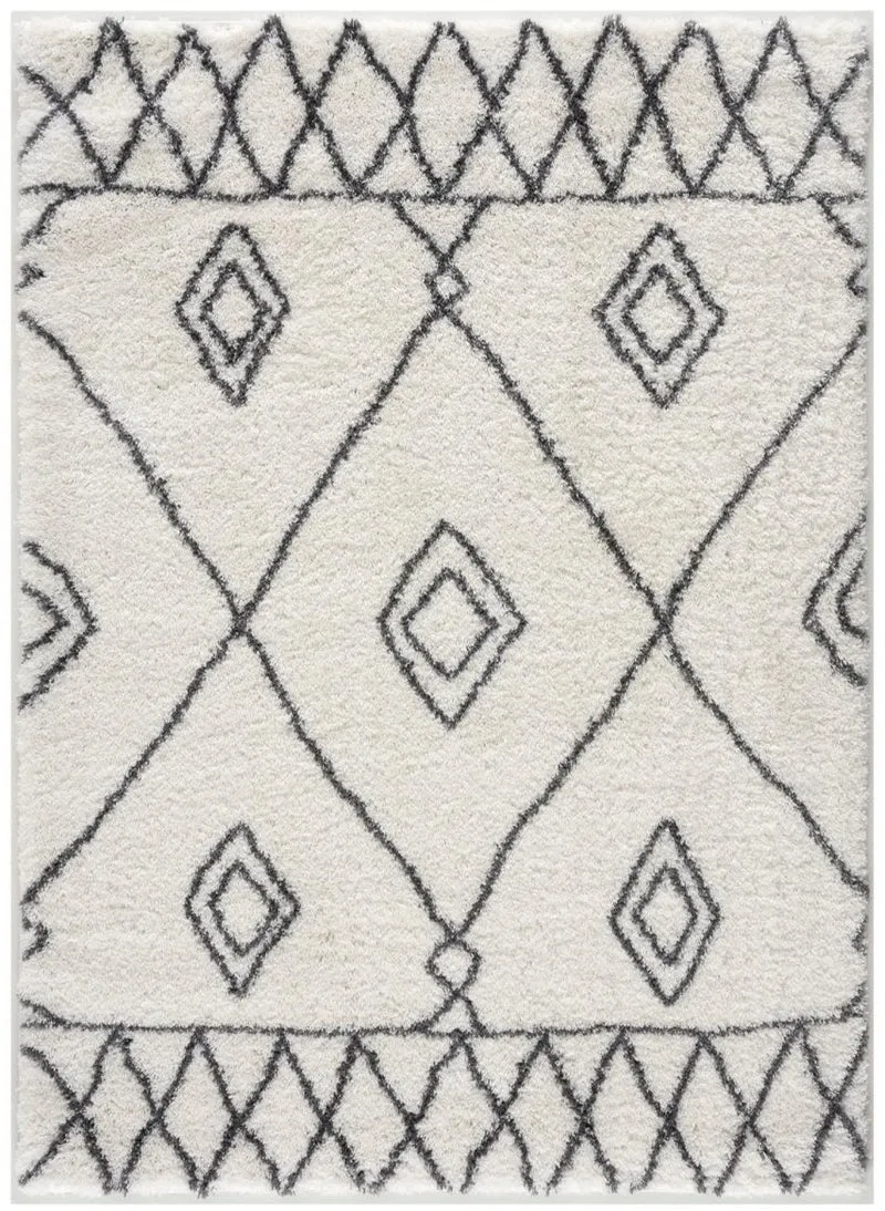 Tapis Shaggy Blanc inspiration Berbère SG EXTRA