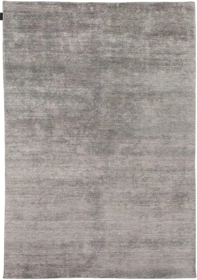 Tapis en soie de bambou noué main gris SILKY