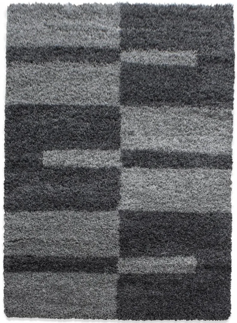 Tapis Shaggy Gris de salon graphique SHAGGYGA