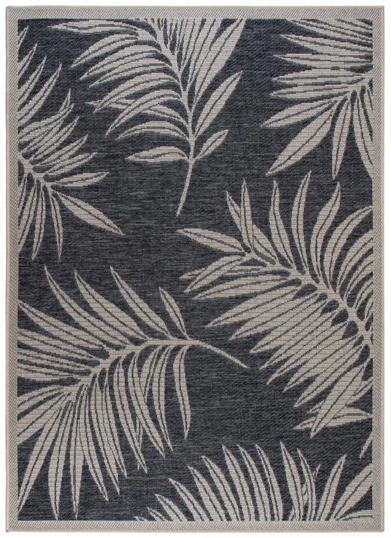 Tapis d'Extérieur gris motif Floral CAMAR