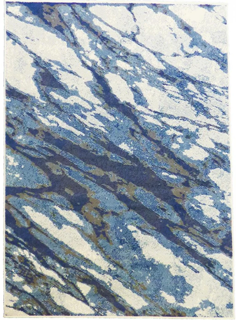 Tapis Bleu pour Salon Moderne ASATO