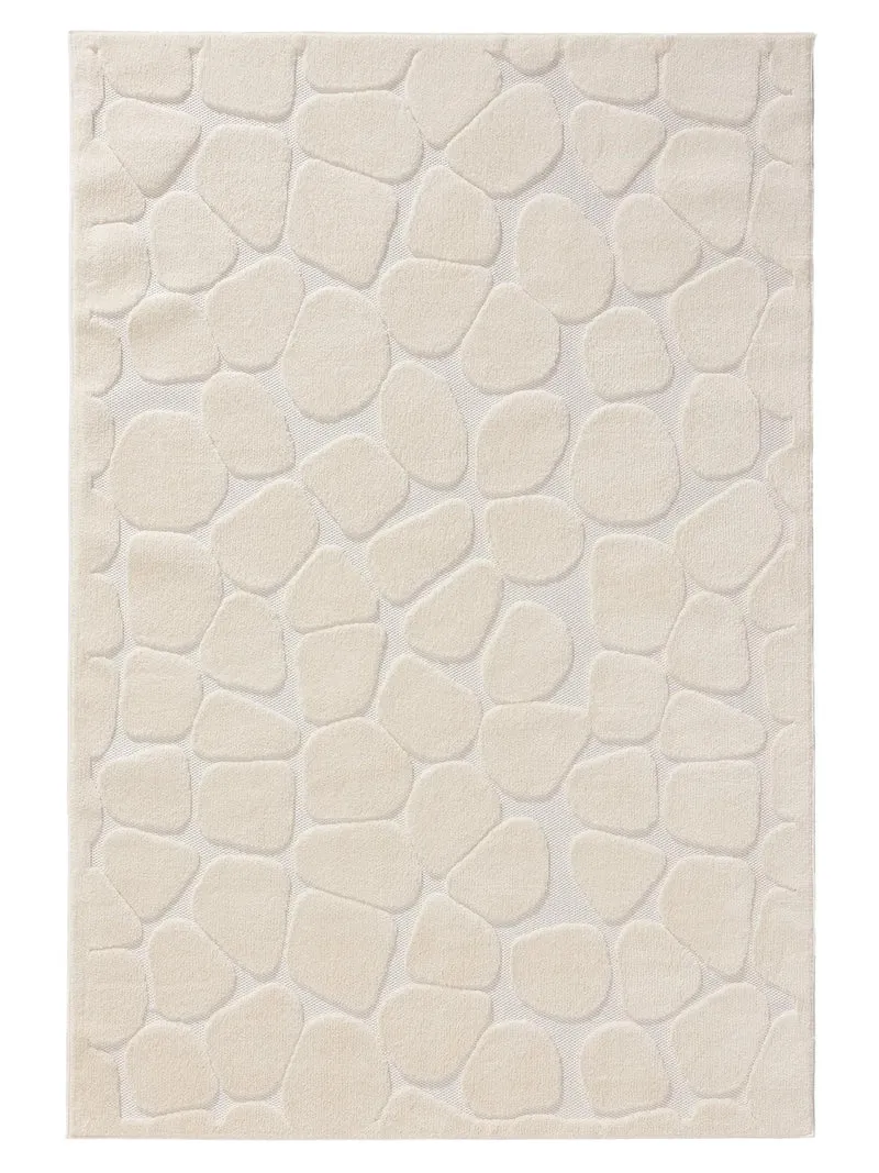 Tapis contemporain motif pierre crème 160x230 cm