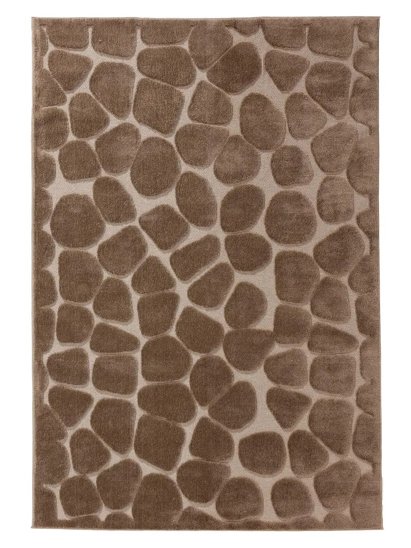 Tapis contemporain motif pierre taupe 160x230 cm