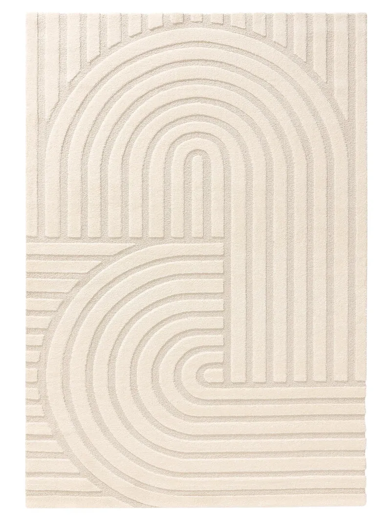 Tapis moderne motif grande arche crème 200x290 cm