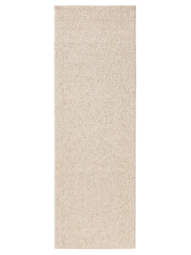 Tapis moderne tressé de couloir crème 80x240 cm