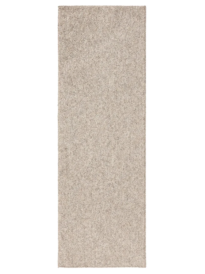 Tapis moderne tressé de couloir greige 80x240 cm