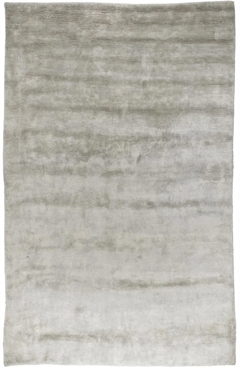 Tapis de salon Gris Uni Moderne en Viscose LOOK 430