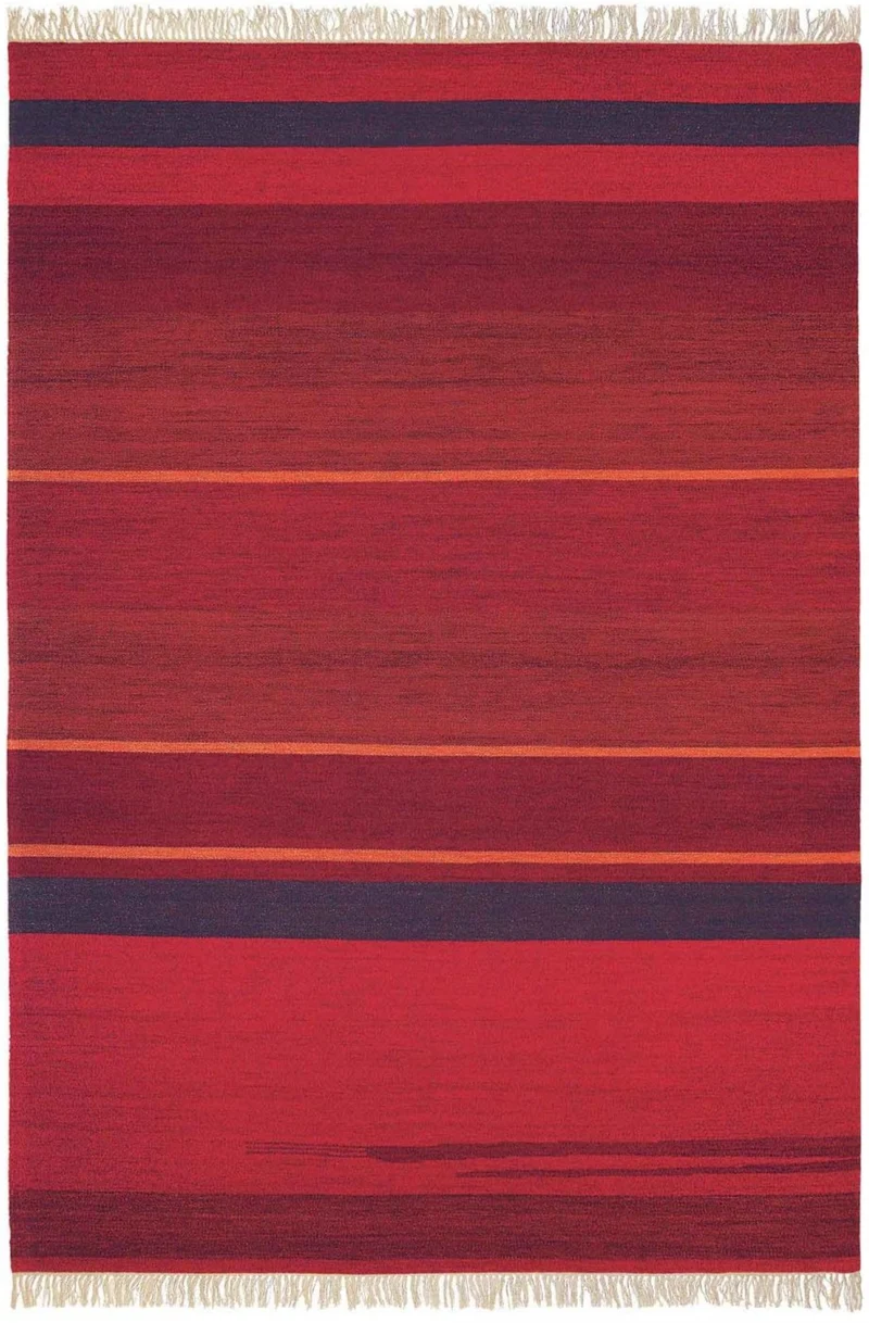 Tapis en Laine Rouge tissé main Graphique DELIGHT