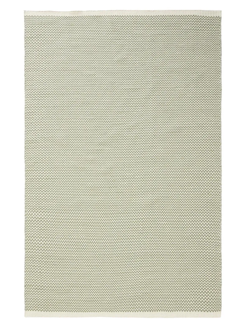 Tapis scandinave uni vert en laine 120x170 cm