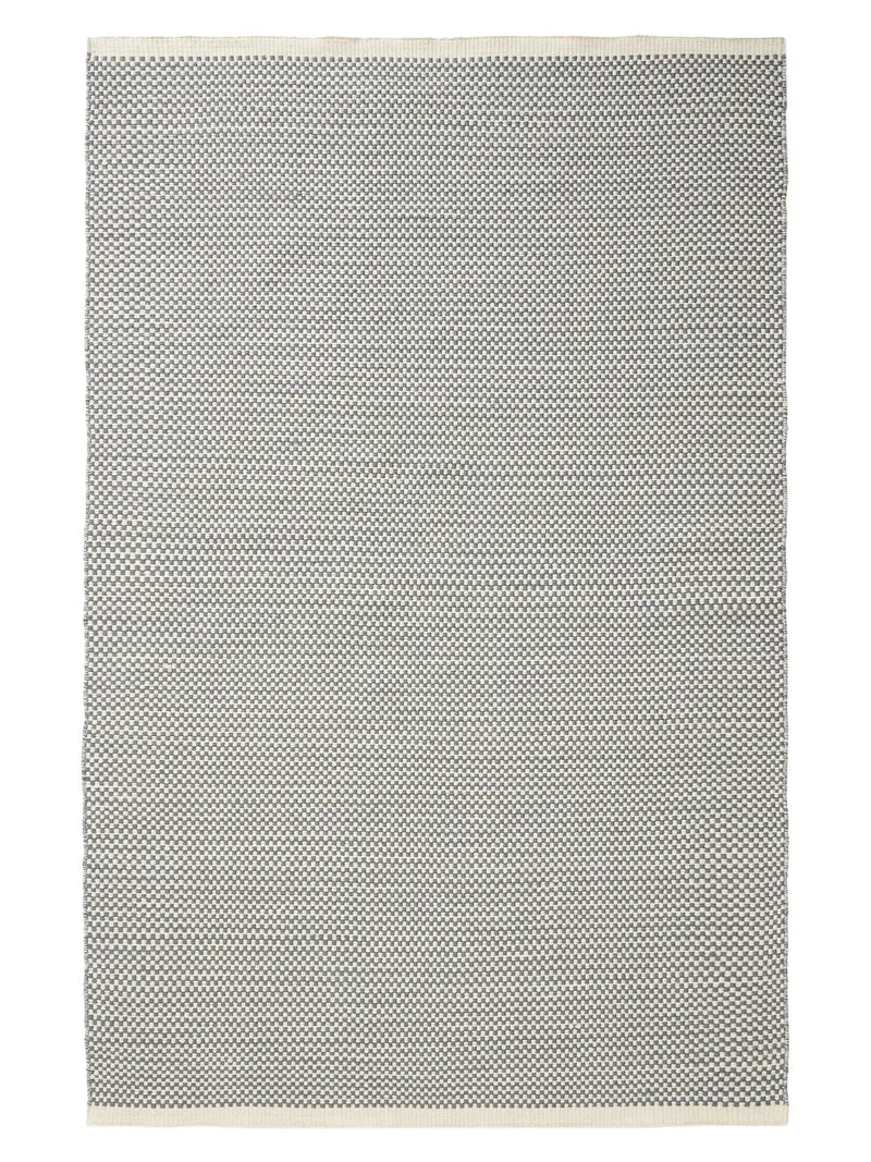 Tapis scandinave uni gris en laine 80x150 cm