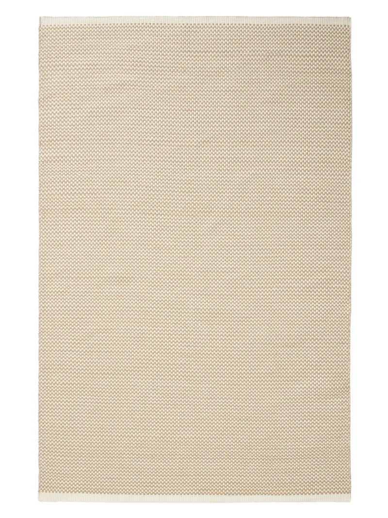 Tapis scandinave uni beige en laine 120x170 cm