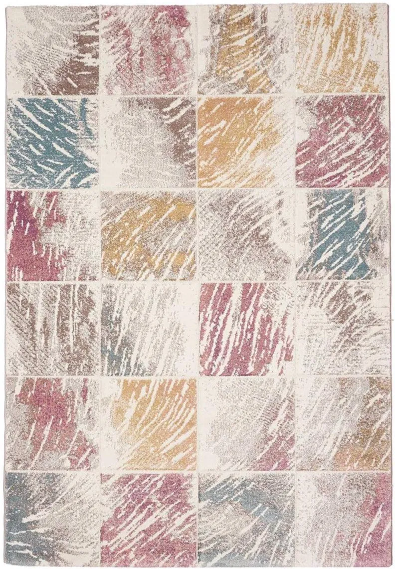 Tapis Multicolore de Salon effet Oeko Tex PASTEL