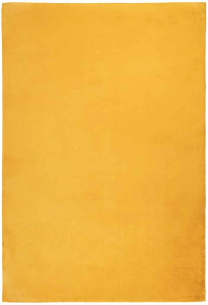 Tapis Jaune uni de salon en polyster ultra doux SUPERSOFT