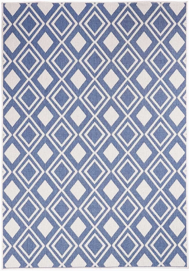 Tapis Extérieur réversible Bleu Scandinave DAMLOS