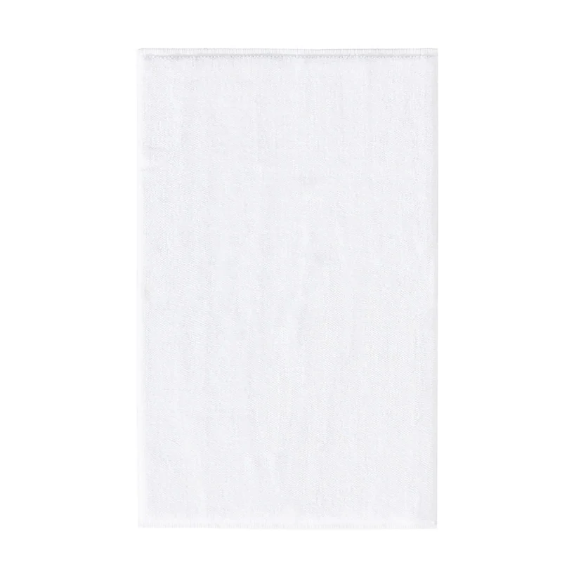 Tapis moderne uni de bain blanc en coton 70x120 cm