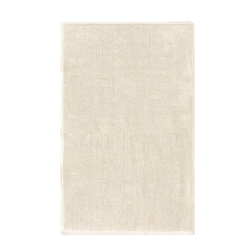Tapis moderne uni de bain beige en coton 50x80 cm