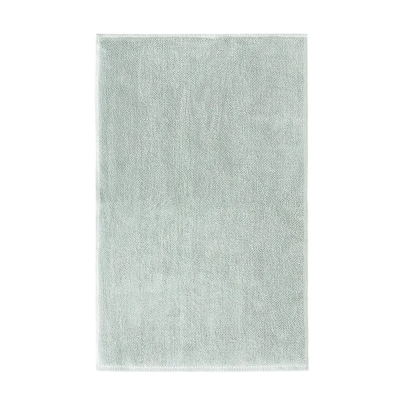 Tapis moderne uni de bain vert clair en coton 70x120 cm