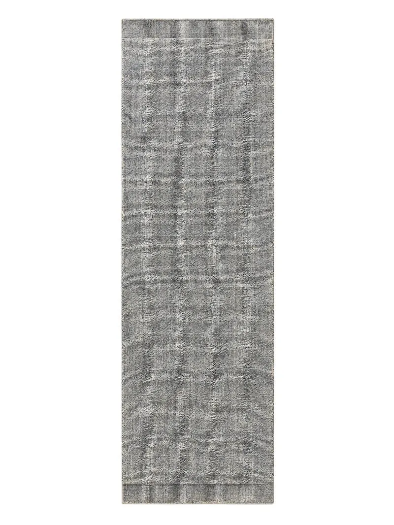 Tapis moderne style scandinave descente de lit bleu gris en laine 70x200 cm