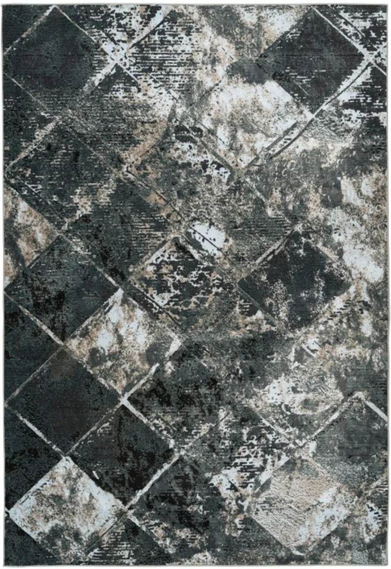 Tapis en Fibres Recyclés Gris Moderne DEFRAD