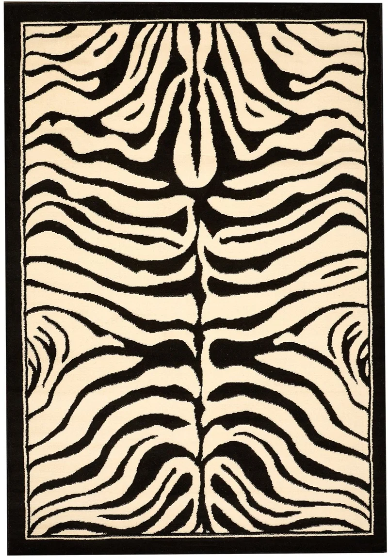 Tapis de Salon Noir animaux ZEBRE