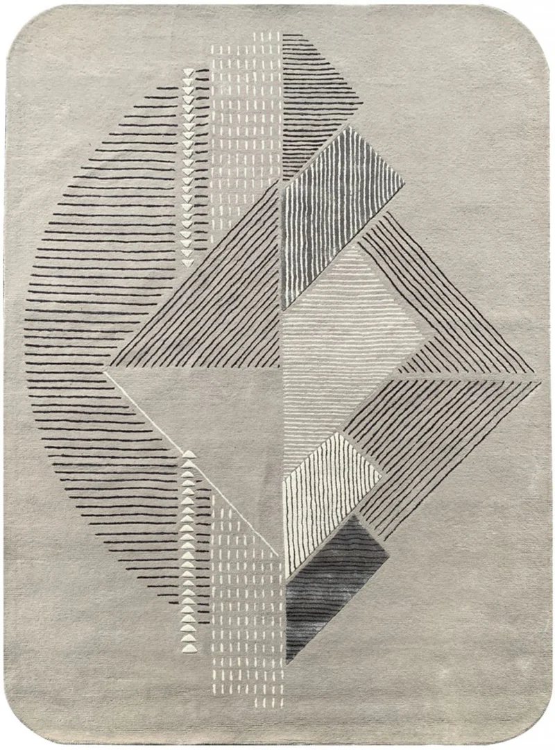 Tapis Moderne couleur Taupe haute qualité en Laine ART DECO