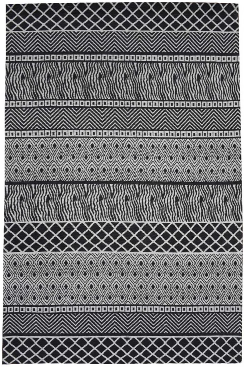 Tapis style Berbère Gris kilim fait main ZIGZOU
