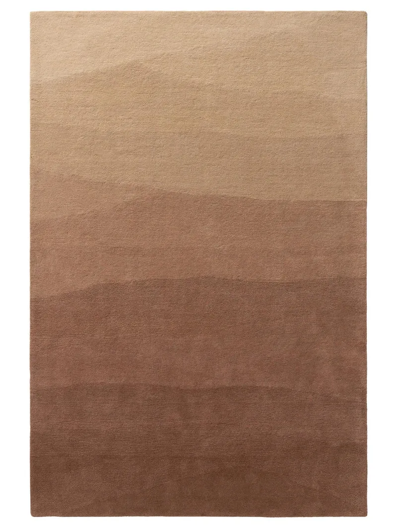 Tapis contemporain motif dunes marron en laine 120x170 cm