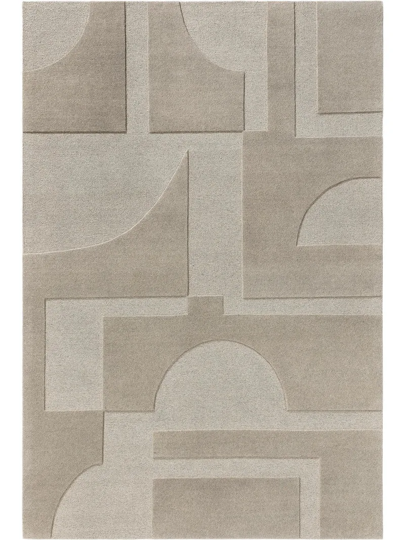 Tapis contemporain moderne beige clair en laine 160x230 cm