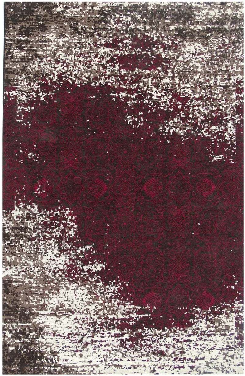 Tapis de Salon Rouge Graphique tissé main AURATA