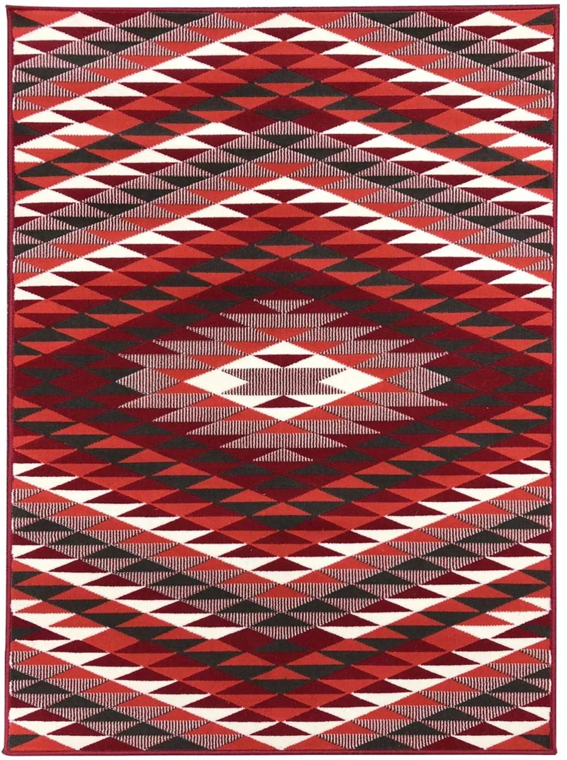 Tapis de Salon Rouge Graphique APACHE