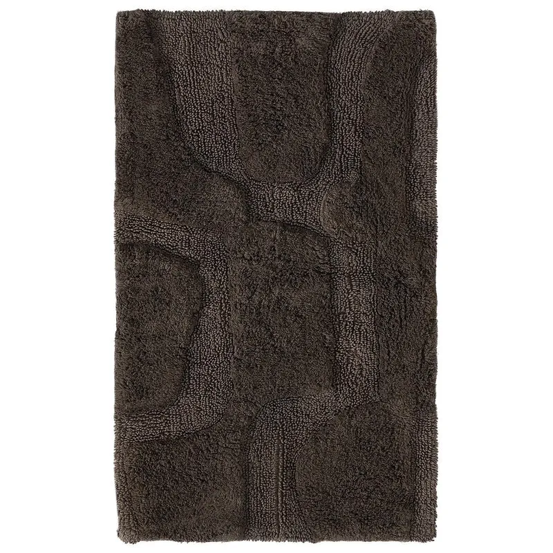 Tapis moderne de bain gris en coton 80x150 cm