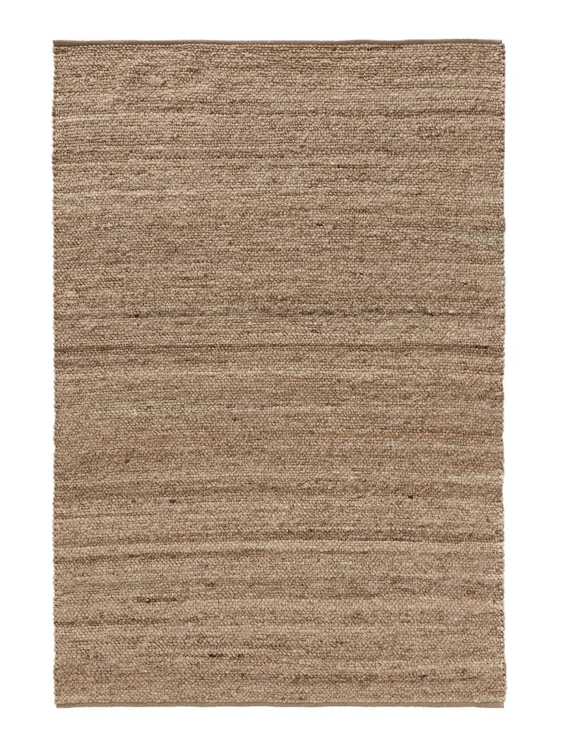 Tapis scandinave tressé beige en laine 170x240 cm