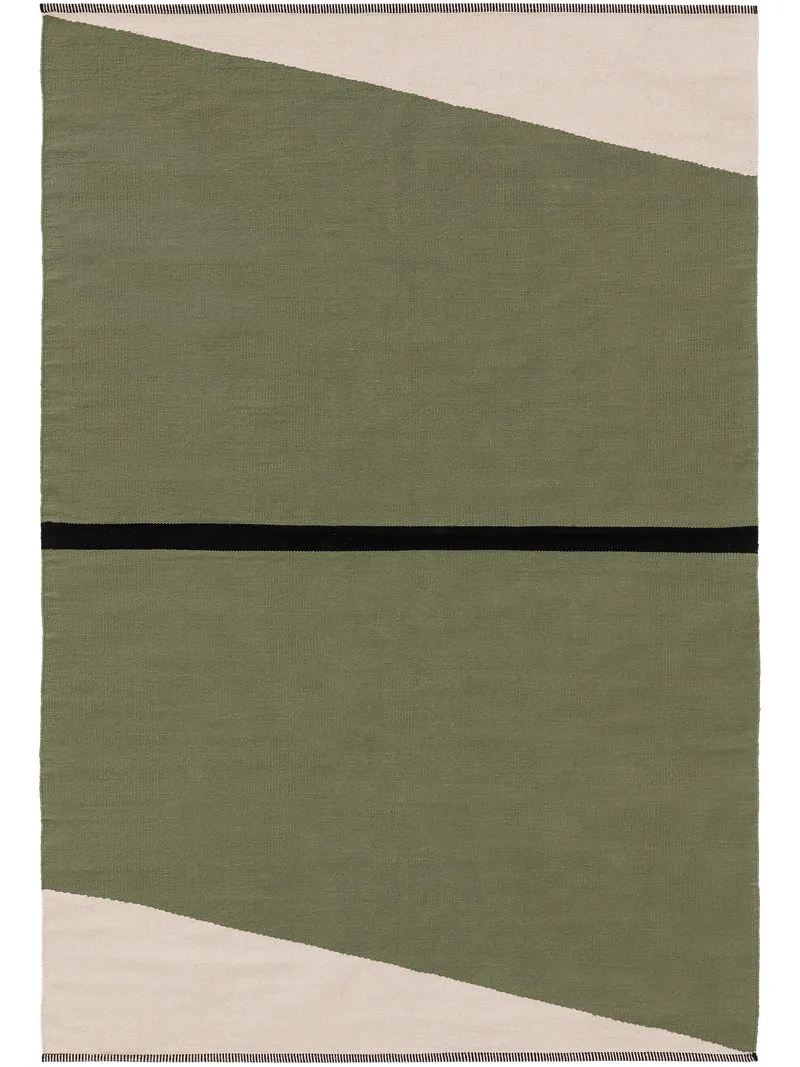 Tapis moderne contemporain vert en coton 200x300 cm