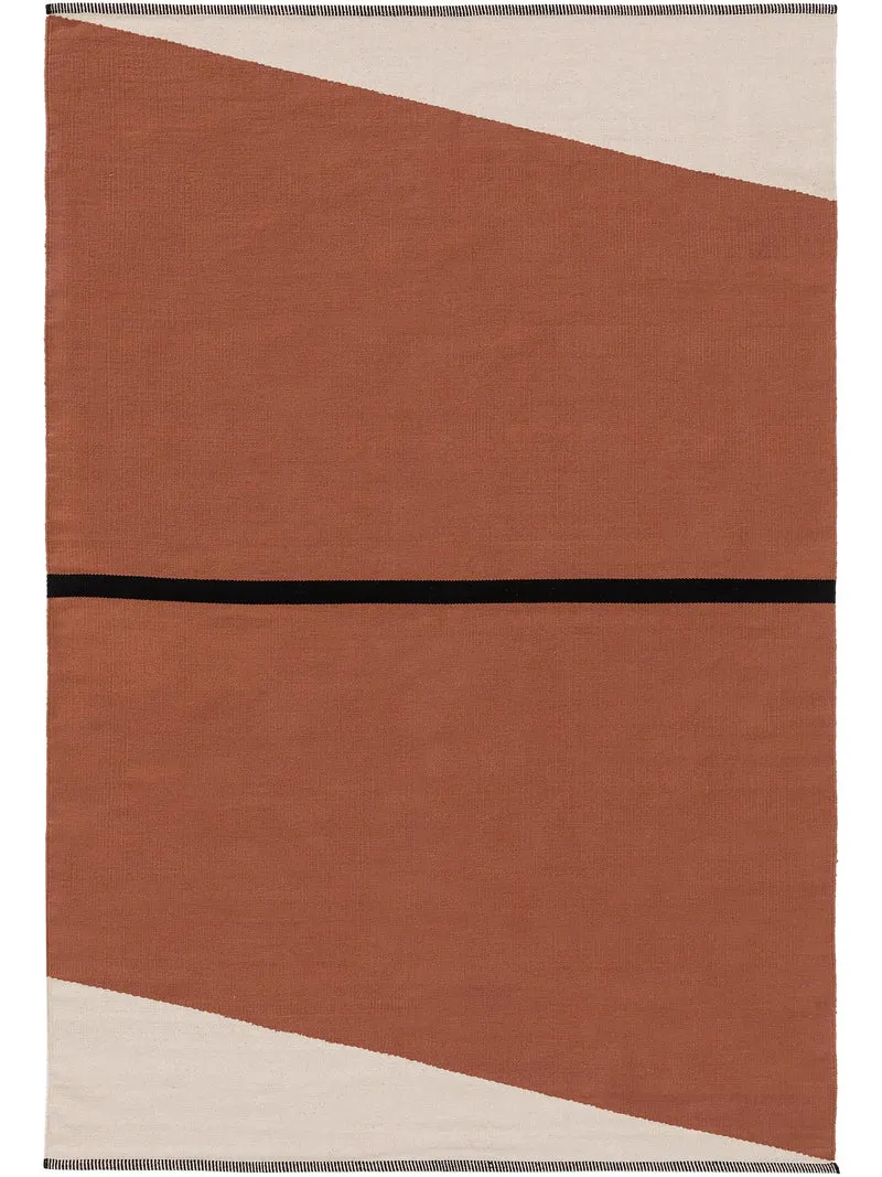 Tapis moderne contemporain terracotta en coton 120x170 cm